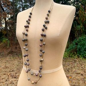 Artistic Weathered Double Strand Stone Necklace